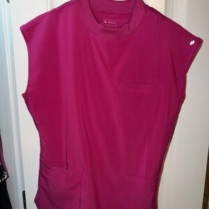 NFINITY Women's Magenta Sleeveless Scrub top Small & Medium Bottoms